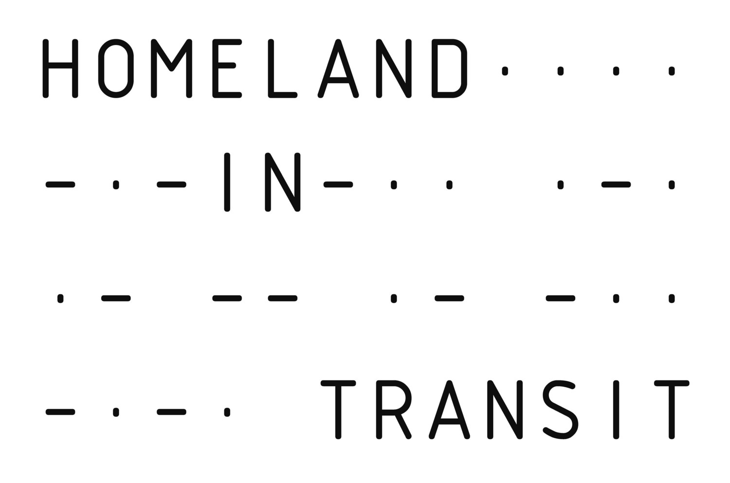 Homeland in Transit visual identity moving across an architectural setting